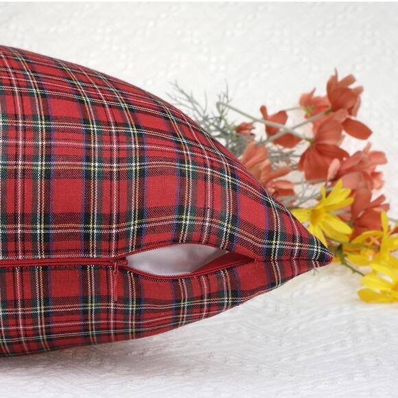 NWT Set of Two 12x20” Red Plaid Pillow Covers - Picture 4 of 6
